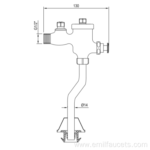 Sanitary ware brass flush valve accessories